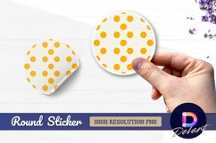Yellow polka dots on white Round sticker png Product Image 1