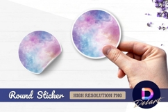 watercolor background pink blue purple Round Sticker PNG Product Image 1