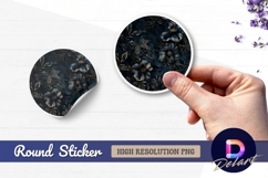 Dark floral background elegant Round Sticker PNG Product Image 1