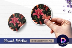 Floral lily pattern Raound sticker png element Product Image 1