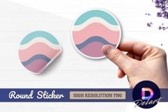 Pastel waves circle Round sticker png Product Image 1