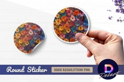 Colorful flower arrangement Round Sticker PNG Product Image 1