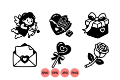 Valentine Love Icons Clipart For Romantic Projects Product Image 1
