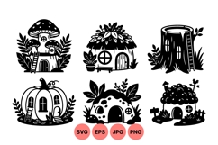 Cute Whimsical Fairy Tale House Clipart Design Product Image 1