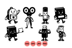 Cartoon School Supplies Clipart For Kids Projects Product Image 1