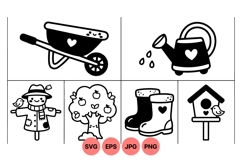 Hand Drawn Garden Tools And Nature Clipart Product Image 1