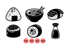 Japanese Food Vector Icons Clipart Design Product Image 1