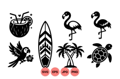 Tropical Summer Beach Icon Svg For Crafts Product Image 1