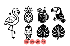 Cute Tropical Summer Svg Clipart For Crafts Product Image 1