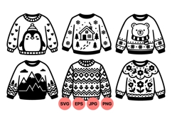 Hand Drawn Winter Sweater SVG Design Product Image 1
