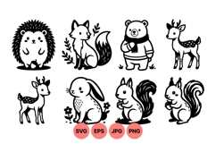 Hand Drawn Woodland Animal Clipart Product Image 1