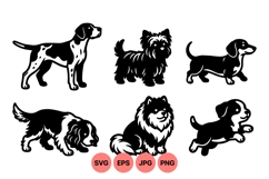 Black Silhouette Dog Clipart for Cute Pet Designs Product Image 1