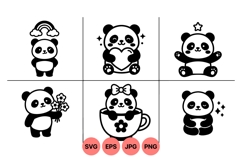 Cute Panda SVG Clipart For Kids Crafts Product Image 1