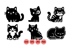 Cute Pixel Art Cat Icon For Digital Projects Product Image 1