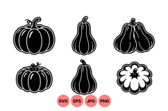 Black Pumpkin Silhouette Vector Clipart Design Product Image 1