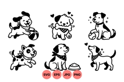 Adorable Cartoon Puppy SVG Illustration Product Image 1