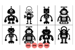 Vintage Retro Robot SVG Clipart Product Image 1
