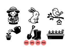 Hand Drawn Garden Farming Clipart Product Image 1