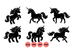 Magic Unicorn Silhouette Vector Illustration Product Image 1