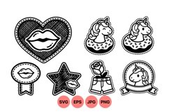 Hand Drawn Pop Art Sticker Icons Design Product Image 1