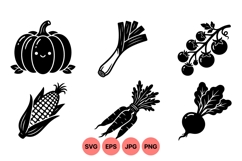 Hand Drawn Harvest Vegetable Clipart Illustrations Product Image 1