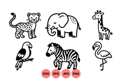 Hand Drawn Safari Animal Clipart Designs Product Image 1
