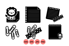 Cute Lion Stationery SVG Clipart For Planners Product Image 1