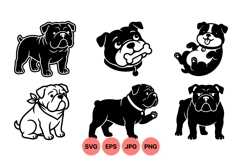 Vector Bulldog Dog Illustration Clipart Product Image 1