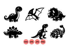 Cute Dinosaur Vector Clipart For Kids Designs Product Image 1