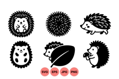Cute Hedgehog Animal SVG Clipart Illustration Product Image 1