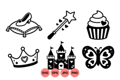 Whimsical Fairy Tale Princess Clipart Illustration Product Image 1