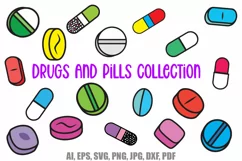 Drugs and Pills Cartoon Logo Collection by Squeeb Creative