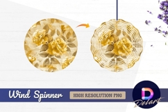 Golden roses Round Wind Spinner PNG Product Image 1