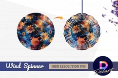 Cosmic floral pattern with Round Wind Spinner PNG Product Image 1