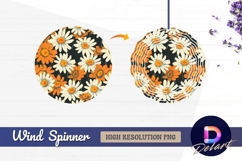 Seamless daisy pattern Round Wind Spinner PNG Product Image 1