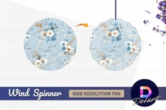 Elegant floral pattern on light Round Wind Spinner PNG Product Image 1