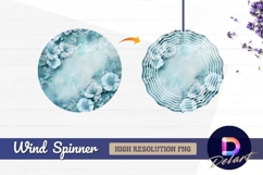 Light blue floral design with Round Wind Spinner PNG Product Image 1