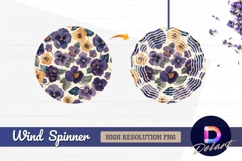 Pansy floral Round Wind Spinner PNG Product Image 1