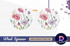 Watercolor floral pattern with Round Wind Spinner PNG Product Image 1