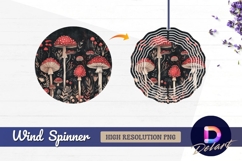 Red mushroom Round Wind Spinner PNG Product Image 1