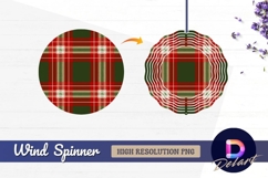 Plaid pattern red green Round Wind Spinner PNG Product Image 1