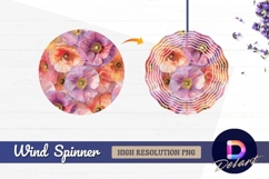 Watercolor poppies pattern Round Wind Spinner PNG Product Image 1