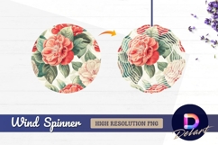 Camellia flowers pattern Round Wind Spinner PNG Product Image 1