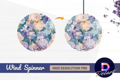 Pastel irises floral Round Wind Spinner PNG Product Image 1