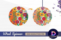 Colorful floral seamless pattern round wind spinner png Product Image 1