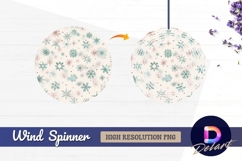 Pastel snowflake pattern winter holiday Round Wind Spinner P Product Image 1