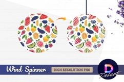 Colorful fruits seamless pattern Round Wind Spinner PNG Product Image 1