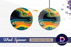 Abstract space galaxy with round wind spinner png Product Image 1