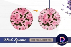 Pink and brown camouflage seamless Round Wind Spinner PNG Product Image 1