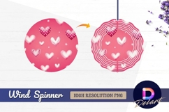 Pink valentine hearts pattern love Round Wind Spinner PNG Product Image 1